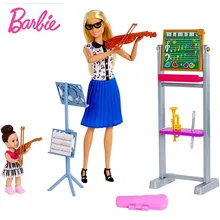 Куклы Барби комплект учитель музыки для скрипки, музыкальных инструментов кукольный домик для девочек играть серия игрушек для девочек FXP18
