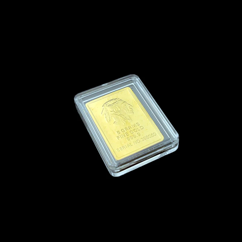 24*16*2.2mm  Clear capsule boxes for 5 grams bullion gold or silver bar case holder/ 5 gram 3