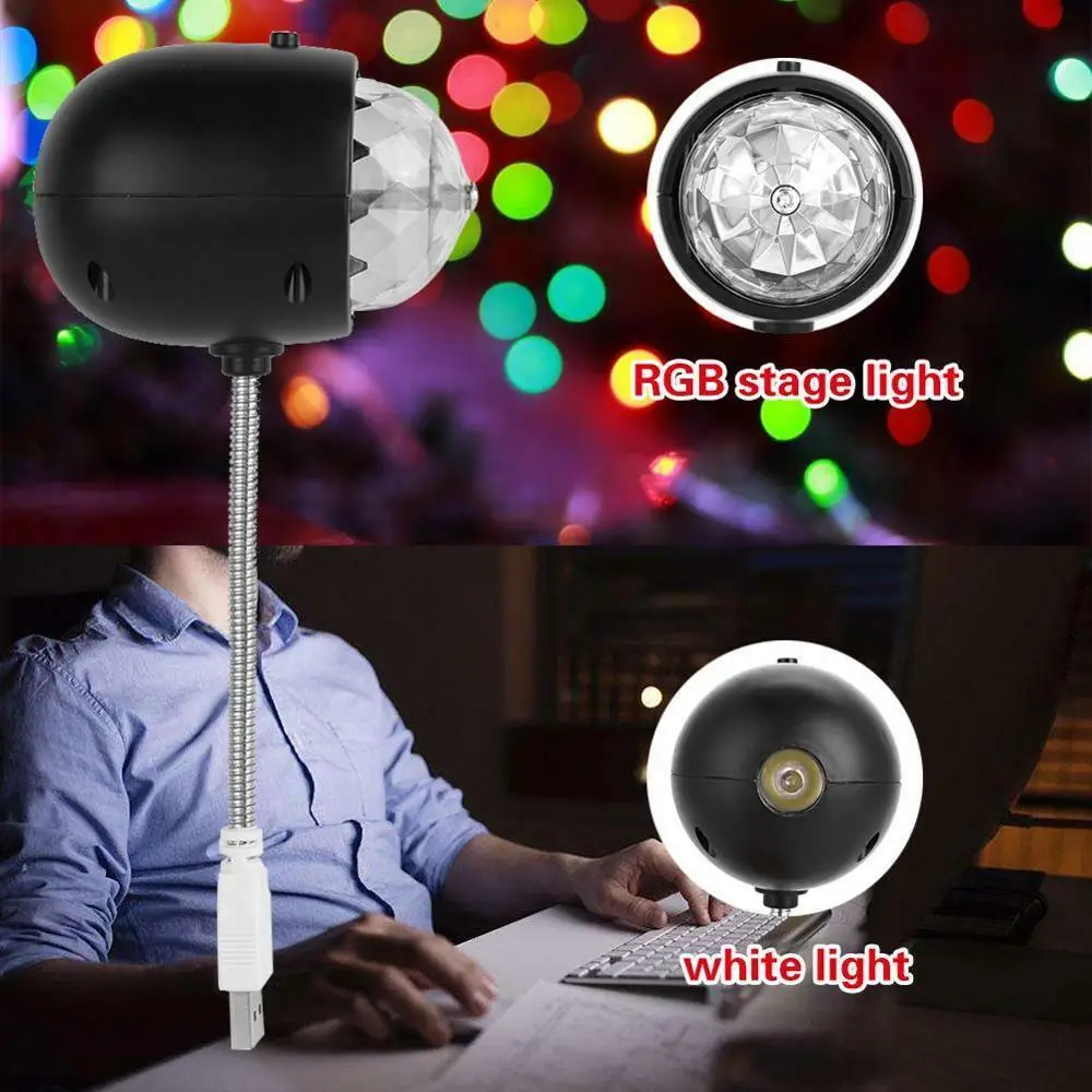 

USB Mini Disco Stage Lighting LED RGB Crystal Ball Effect Light Home Party Decor