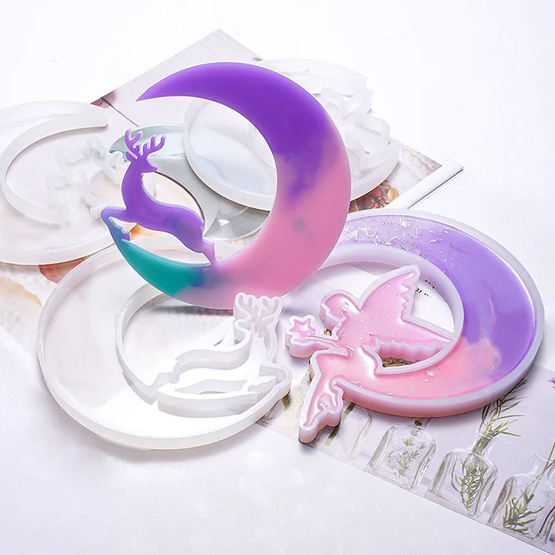 

Christmas Deer Moon Angel Cat Shape Silicona Molde Kitchen Gadgets Home Fondant Tool Dessert Cake Stand Silicone Resin Mold
