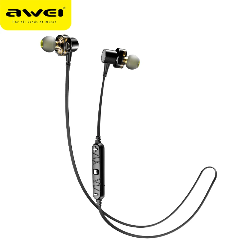 Bluetooth-наушники AWEI X660BL с микрофоном и двойным Драйвером | Электроника