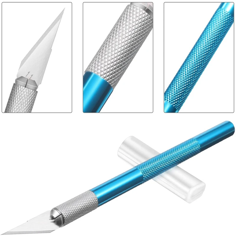 금속 유틸리티 나이프 조각 공예 나이프 공예품에 대 한 30pc 블레이드와 종이 커터 모델 키트 골 판지 플라스틱 패브릭 나무