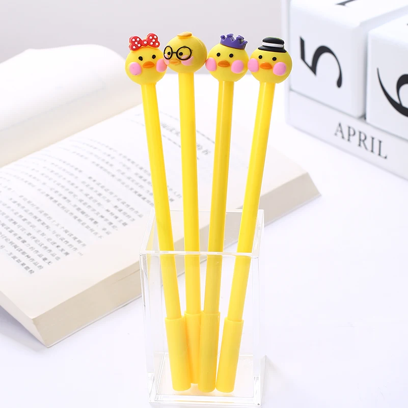 12 шт. Kawaii Корейская утка гелевая ручка милый мультфильм канцелярский товар