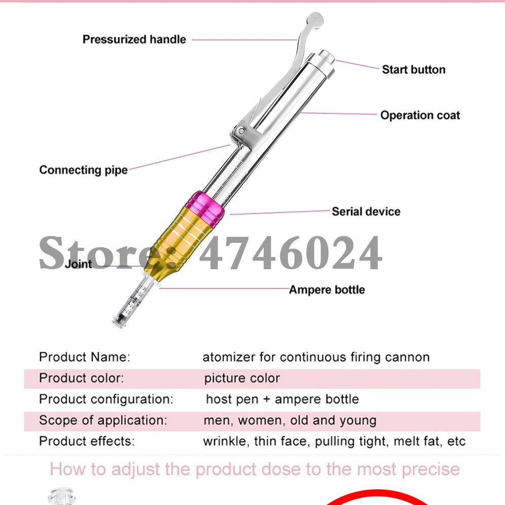 Горячая Неинвазивная ручка для Инъекций Ручка гиалуроновой кислоты без игольчатый инжектор гиалурон ручка пистолет для наполнения губ против морщин Подтяжка лица