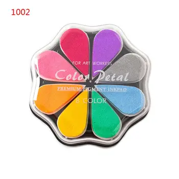 

Cute 8 Colors Water Drop Petal Ink Pad Stamp DIY Finger Painting Craft Kids Student Stationery