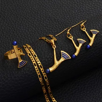 

Anniyo 2019 PNG Axe Jewelry sets Pendant Necklaces Earrings for Women Girls Papua New Guinea Jewellery Ax Set #220806