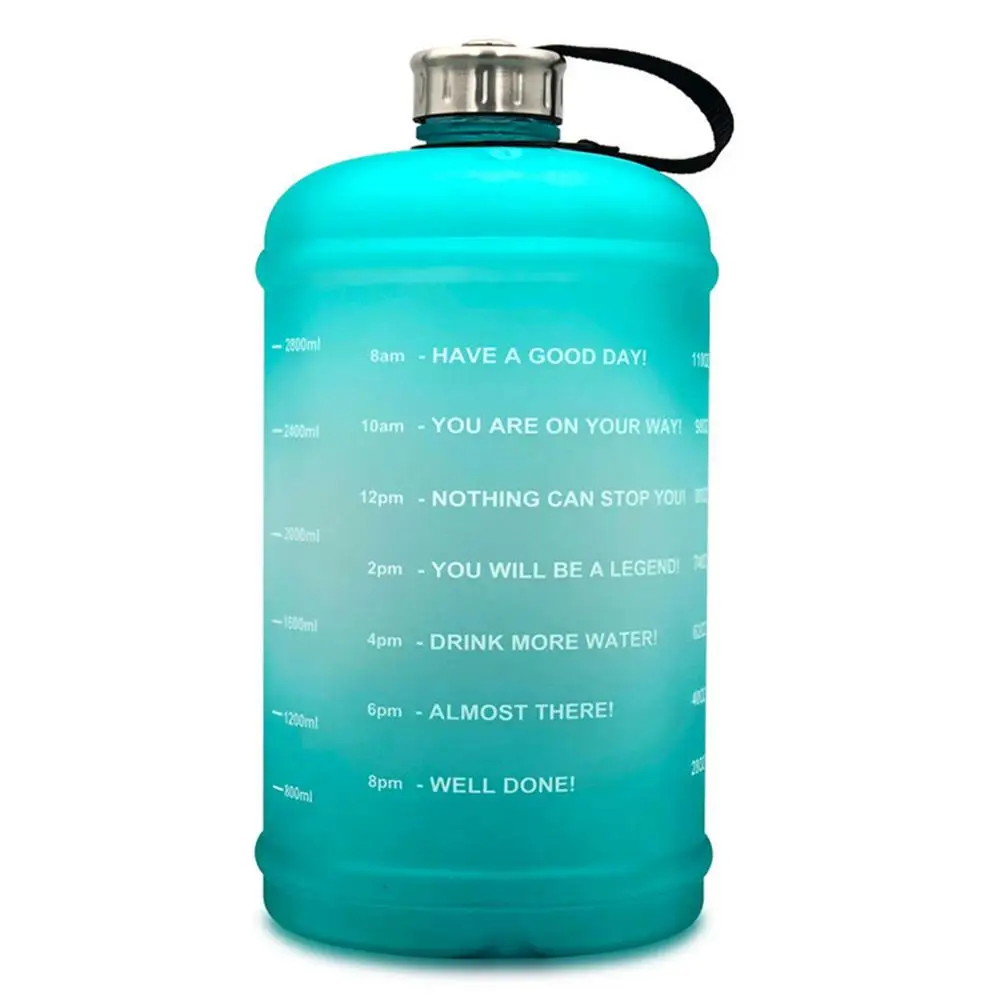 galão garrafa de esportes portátil gradiente cor copo de água jarro fitness prova de vazamento chaleira bebida garrafa de água para ciclismo caminhadas
