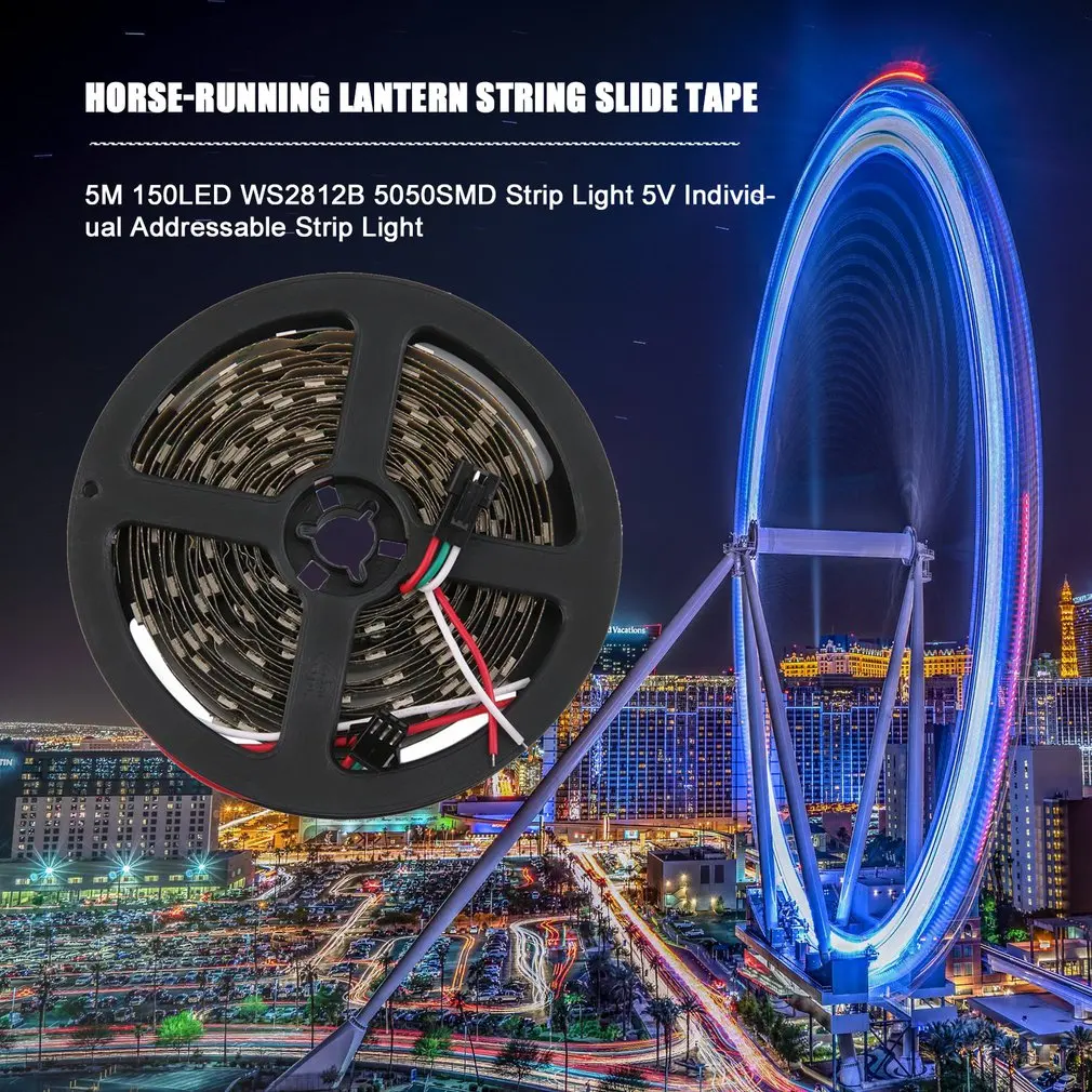 Одежда высшего качества 5 м 150LED WS2812B 5050SMD полосы светильник 5V Индивидуальные адресный свет струны
