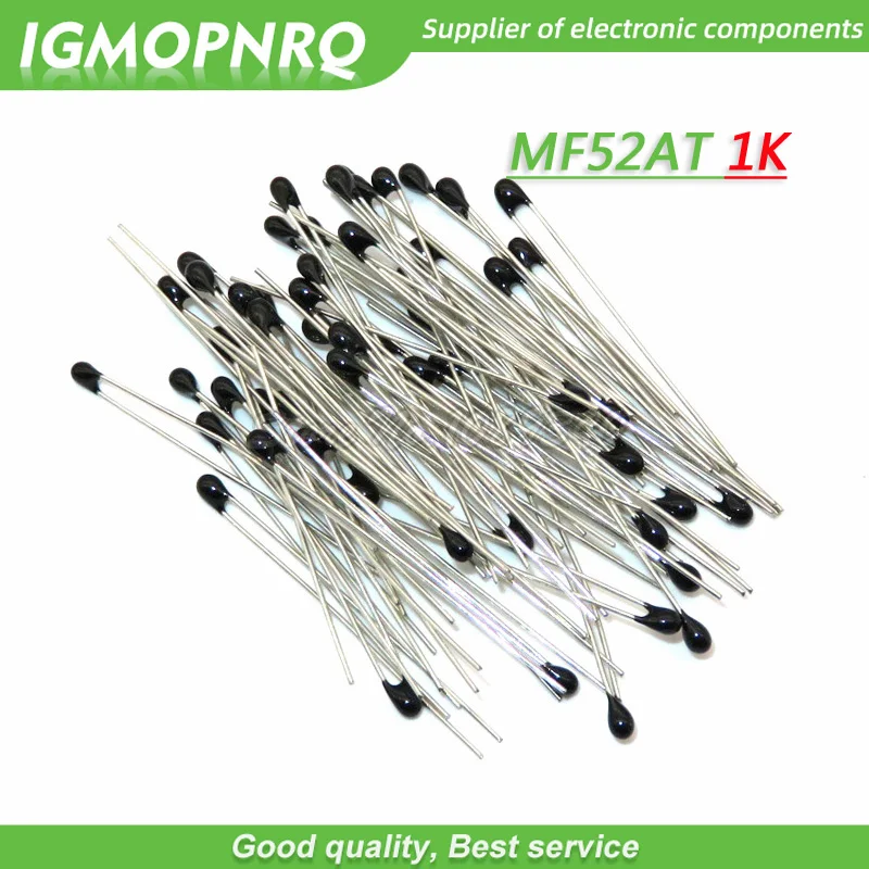 

100pcs 1K OHM NTC MF52AT 3950 Thermistor Resistor NTC-MF52AT MF52 1K+/-1% Thermal Resistor