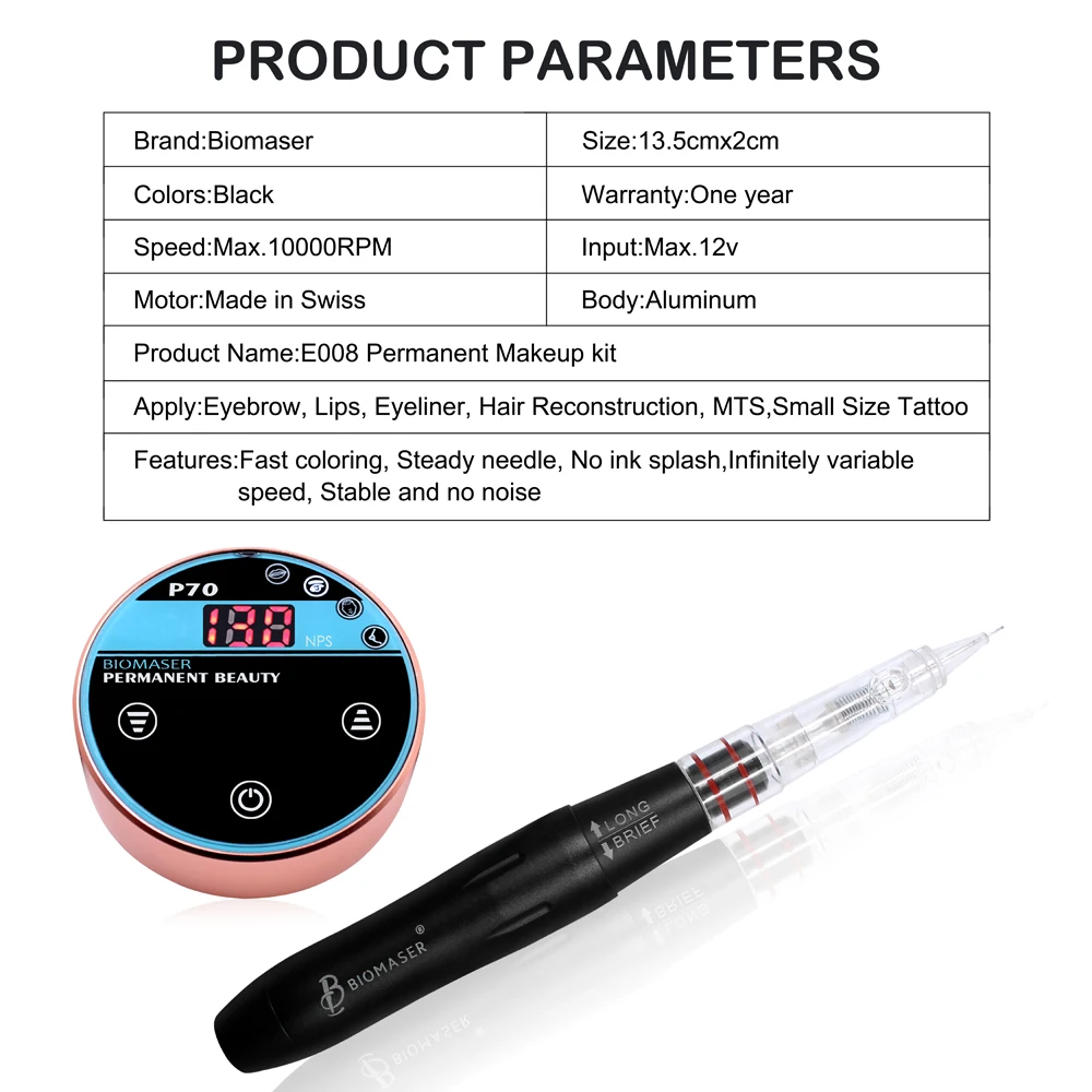 Машинка для перманентного макияжа Biomaser профессиональная ручка татуажа бровей