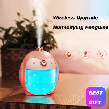 

HOT Night Light Penguin Humidifier High-capacity Mute Home Car Usb Aroma Humidifier Rechargeable Air Humidifier