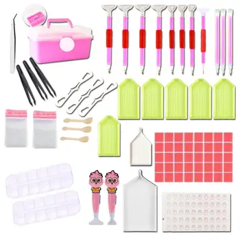 

117 Pieces 5D Diamond Painting Accessories with Diamond Embroidery Box for 5D Diamond Painting Q6PE