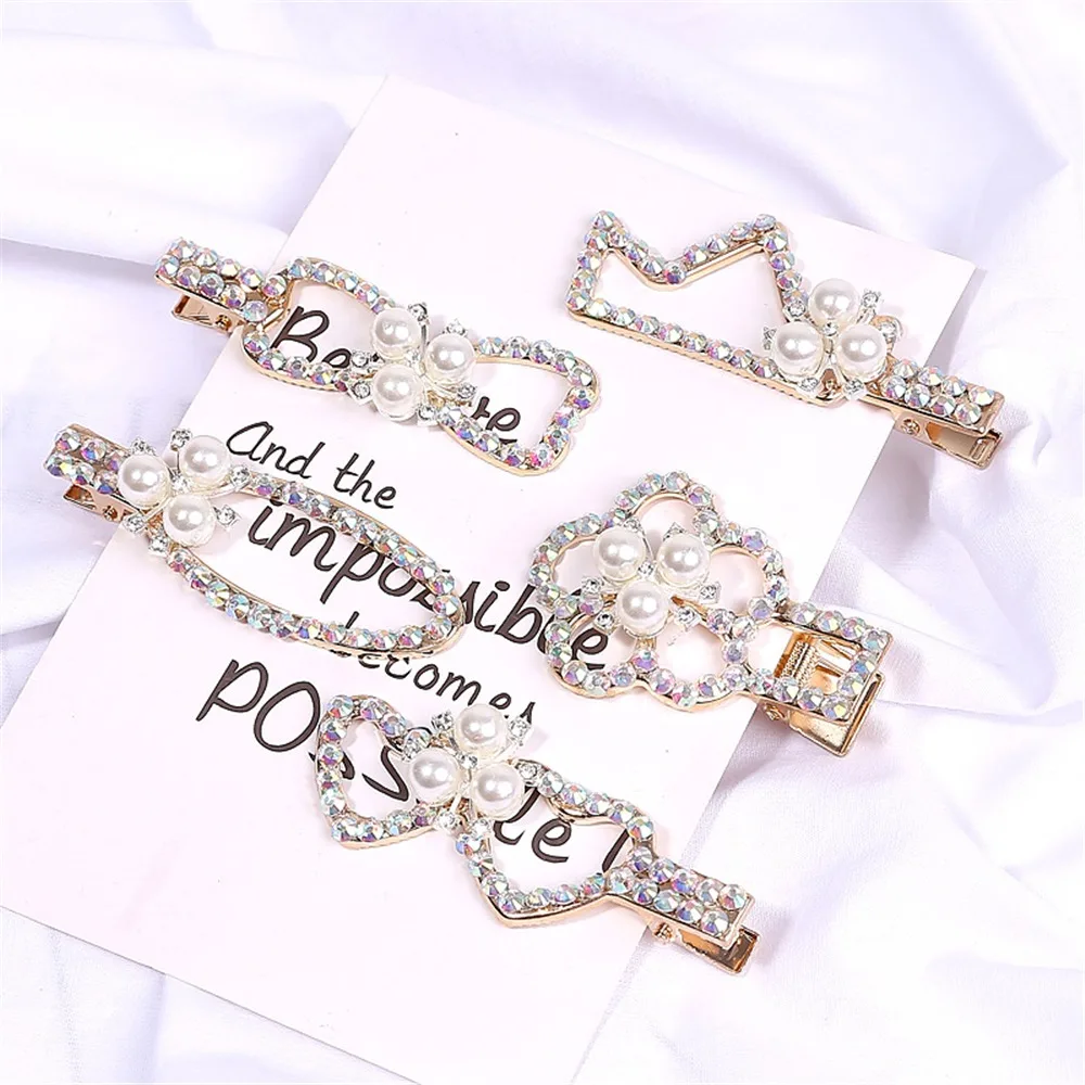 New Elegant Pearl Hairpin Retro Bow Edge Hair Clip Bangs Hairpins BB Clip Hair Accessories Girl 2