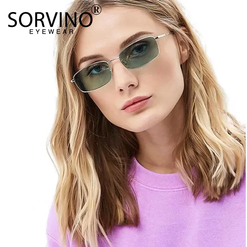 SORVINO винтажные маленькие фиолетовые Квадратные Солнцезащитные очки для мужчин и женщин, брендовые дизайнерские крошечные прямоугольные солнцезащитные очки, красные, розовые, желтые оттенки SVN79