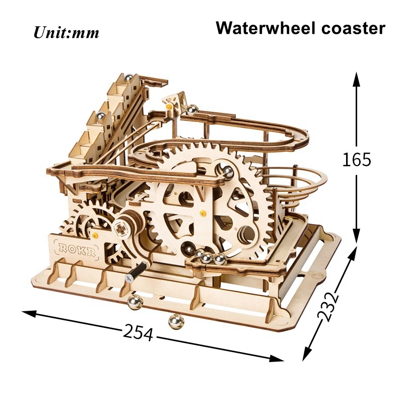 4 Kinds Robotime Wooden Model Building Kits Marble Run Game DIY Waterwheel NEW 