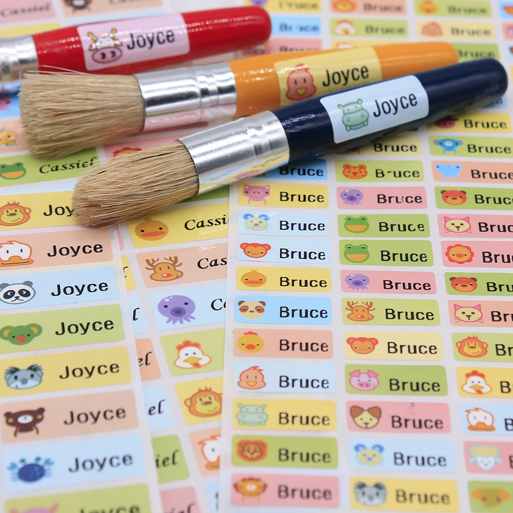 

Fashion Cartoon Pattern Custom Name Stickers Waterproof Tags Labels for Children Personal Scrapbook School Stationery Paper T05