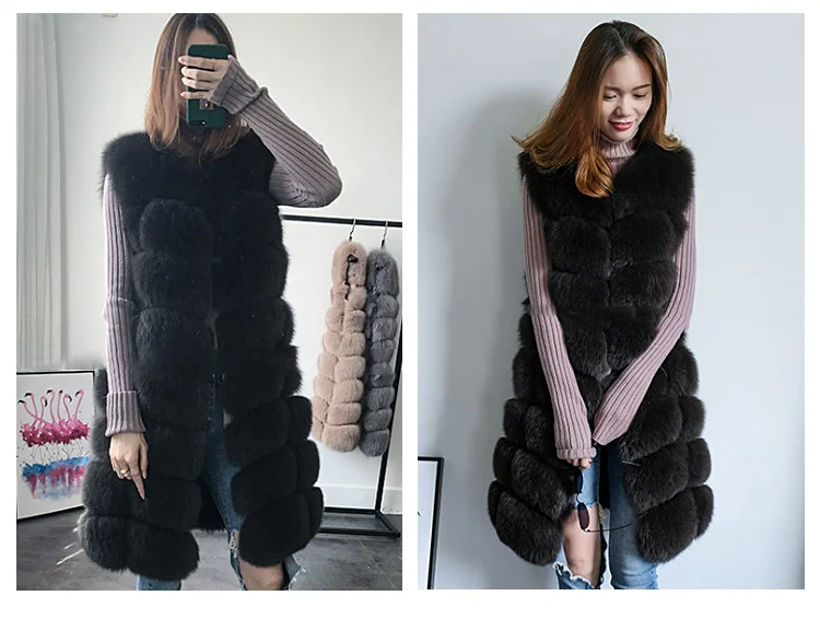 ZDFURS* пальто из натурального меха лисы натуральный мех лисы Жилет Куртка Для женщин красивое теплое пальто. Натуральное меховое пальто куртка с натуральным мехом