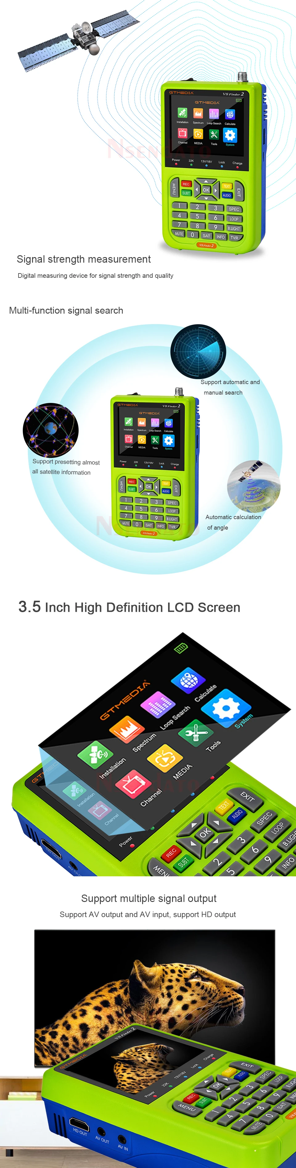 T, C, AHD, H.265, receptor de TV, Auto Puzzle, Geomântica