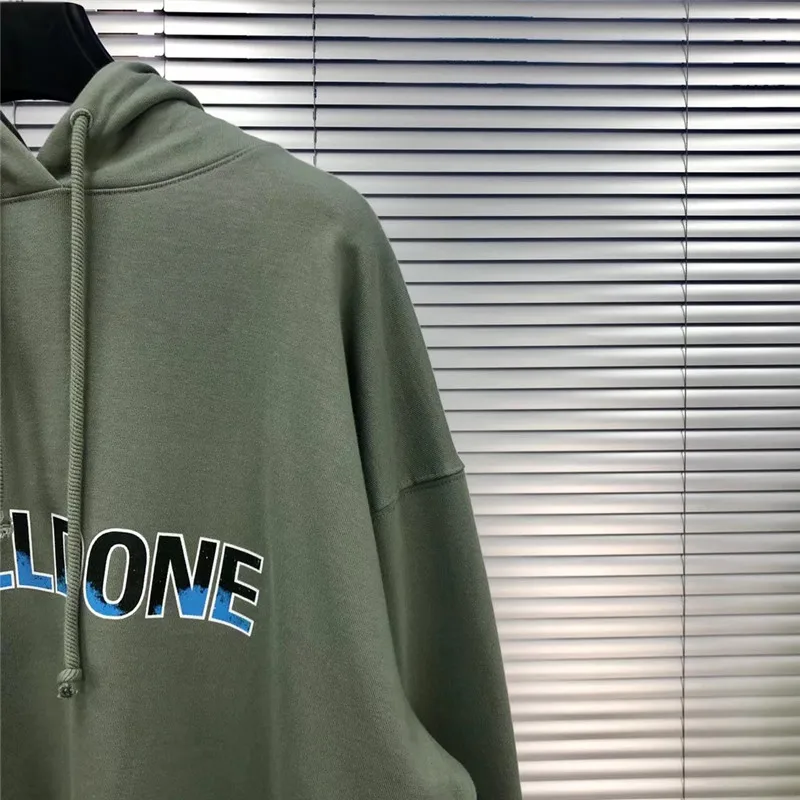 Классическая Толстовка Onesize WELLDONE с капюшоном в Корейском стиле, однотонная зеленая уличная одежда с вышивкой, толстовка с капюшоном We11 Done, пуловер