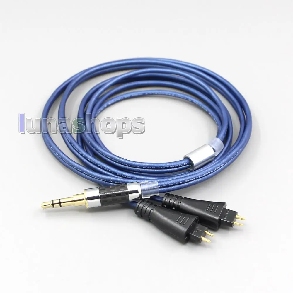 

LN006445 Blue 99% Pure Silver XLR 3.5mm 2.5mm 4.4mm Earphone Cable For FOSTEX TH900 MKII MK2 TH-909 TR-X00 TH-600 Headphone