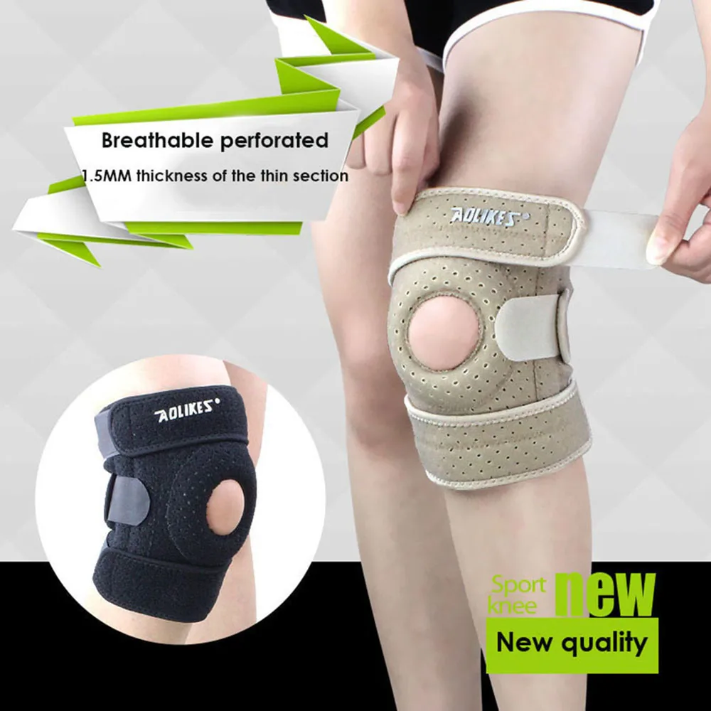 

1PCS Adjustable Sports Training Elastic Knee Support Brace Kneepad Adjustable Patella Knee Pads Hole Kneepad Safety Guard Strap