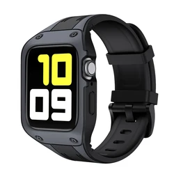 Bracelet Sport en Silicone avec coque de protection pour Apple Watch, 42mm 44mm, pour iWatch série 2 3 4 5 6 