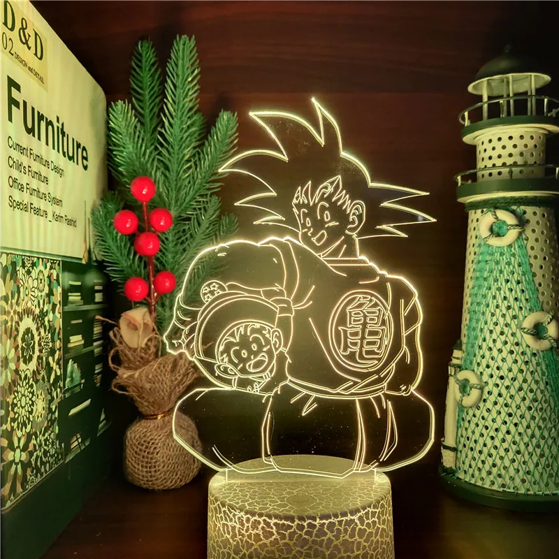 Dragon Ball Z Lamp 3D Night Light Son Goku Gohan Father Son LED Lampara DBZ Dragon Ball Super Bandai Lights Home Decor Lighting