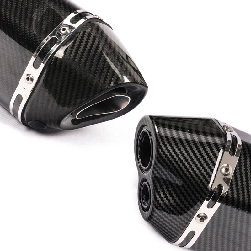 51mm Universal Motorcycle Exhaust Dual Tail Pipe Without Silencer 470mm Aluminum Exhaust System For ATV Street Bike Modified - Image 5