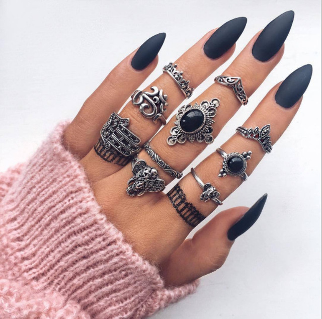 Styles Trendy Boho Midi Knuckle Ring Set For Women Crystal Geometric Finger Rings Fashion Bohemian Jewelry