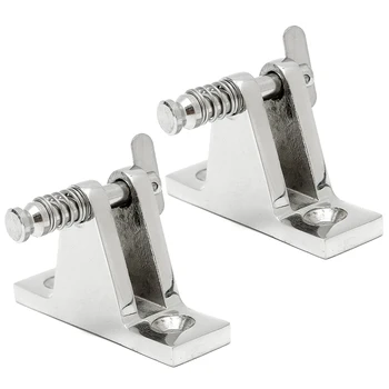 

2 Stainless Steel 90 Degree Deck Hinge Boat Top Fitting Quick Release Pin Parts
