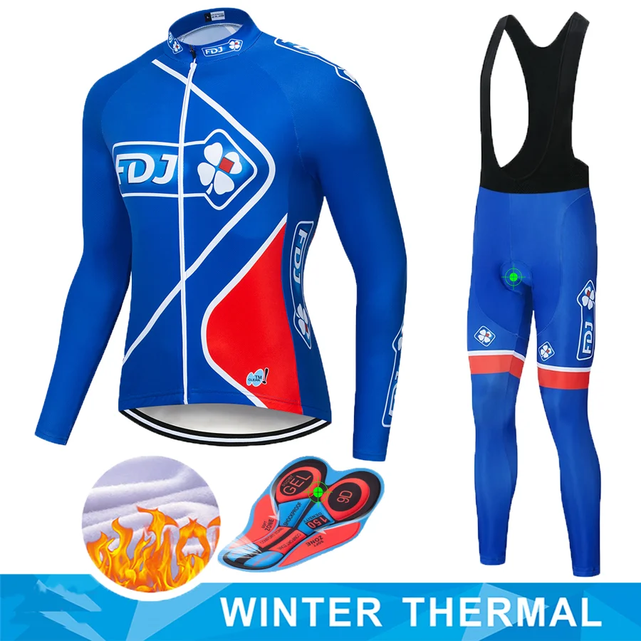 Зимние термофлисовые велосипедные Джерси кофты с длинным рукавом Велоспорт комбинезон велосипедный набор велосипедная одежда
