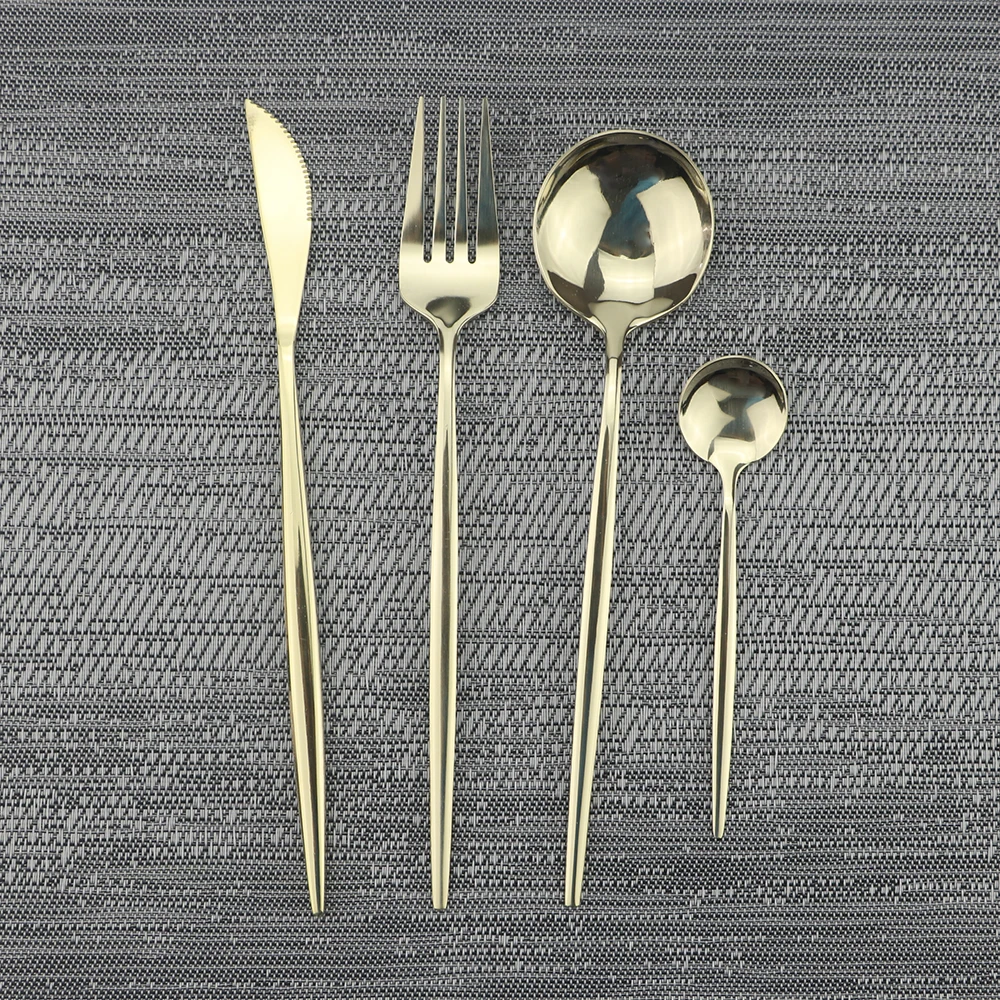 

1/4pcs Dinnerware Set Knife Fork Spoon Kitchen Tableware Cutlery Set Home Party Camping Flatware 304 Stainless Steel Dinner Set