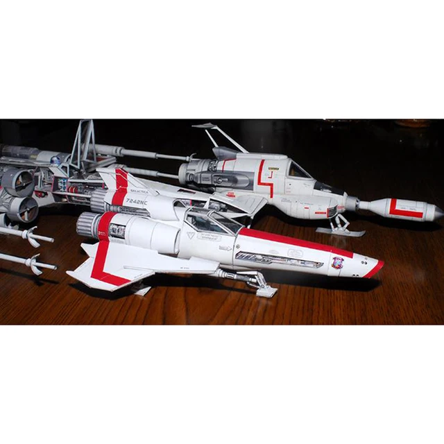 Battlestar Viper 2 Viper Mk2 3D Paper Model DIY Handmade Spacecraft Toy 5