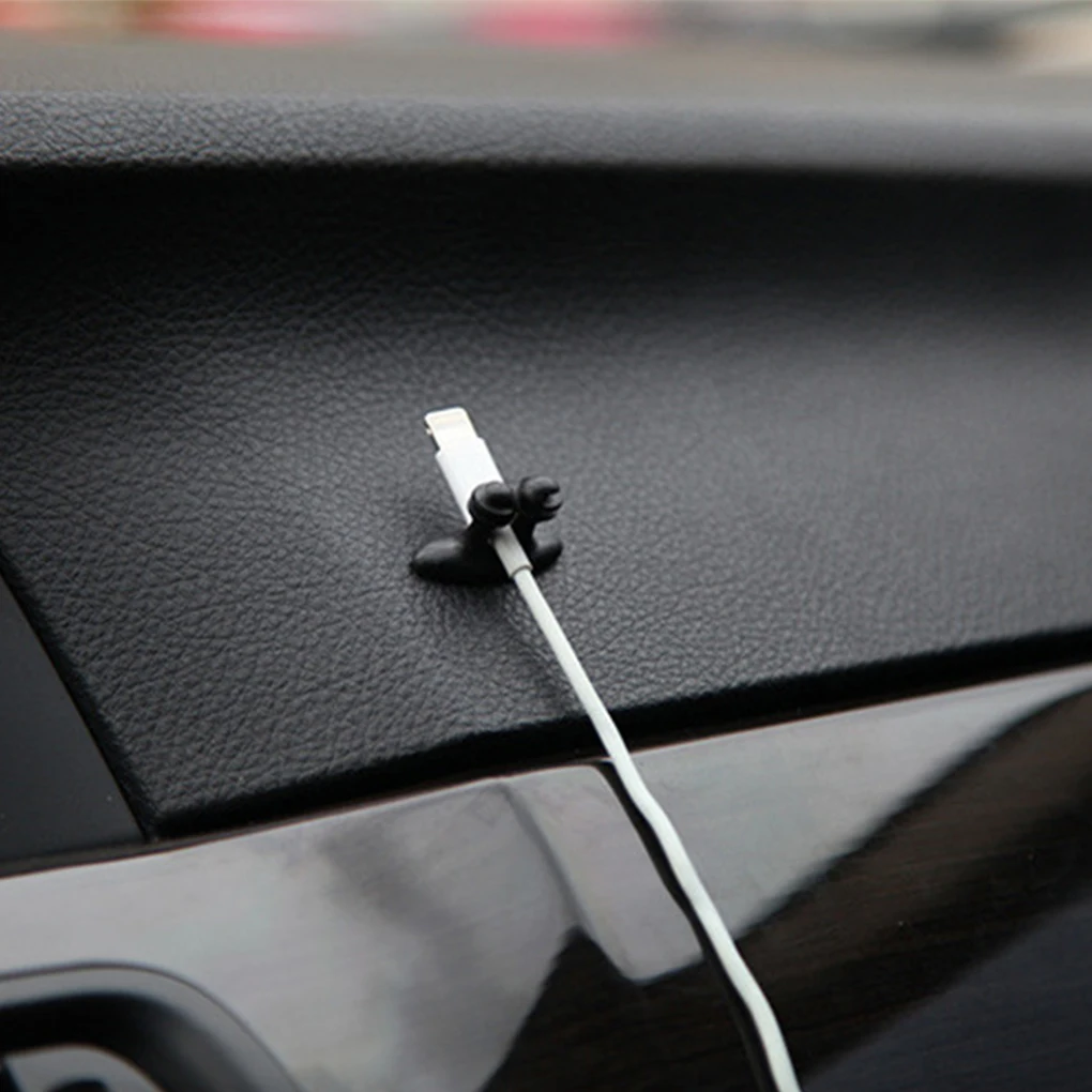 Абсолютно 8 шт./лот автомобильный зажим для проводов USB кабель фиксированный зажим держатель кабеля для зарядки клейкая Автомобильная застежка для зарядного устройства