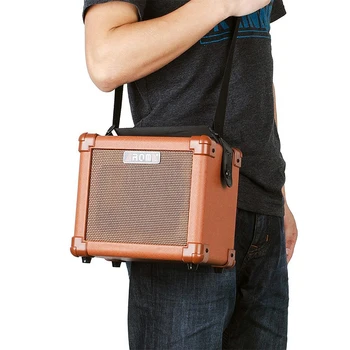

Aroma AG-10A Acoustic Guitar AMP Audio Amplifier Loudspeaker Box with Gauge Audio Cable Hand Strap and Shoulder Strap