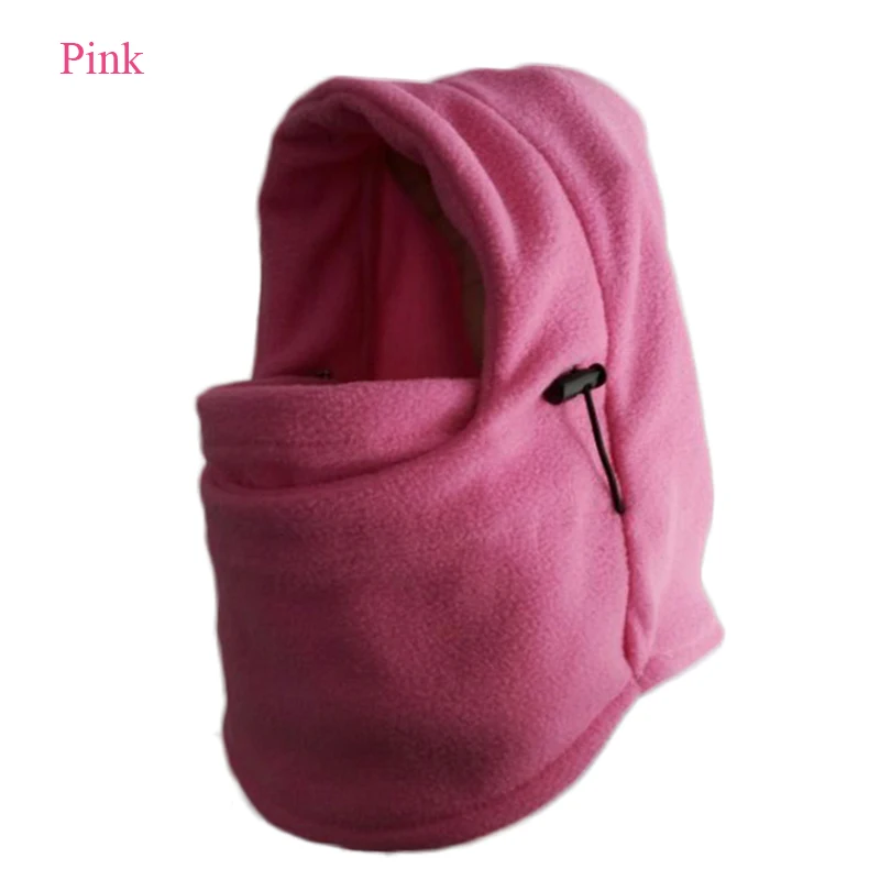 pink Зимние флисовые шапки-бини с капюшоном для мужчин и женщин новая теплая Ветрозащитная Балаклава маска-шлем для лица маска-маска - Цвет: pink