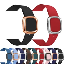 Кожаный спортивный браслет для apple watch 44 мм 40 мм 42 мм 38 мм современный ремешок с пряжкой для iwatch серии 5 4 3 2 1 Аксессуары