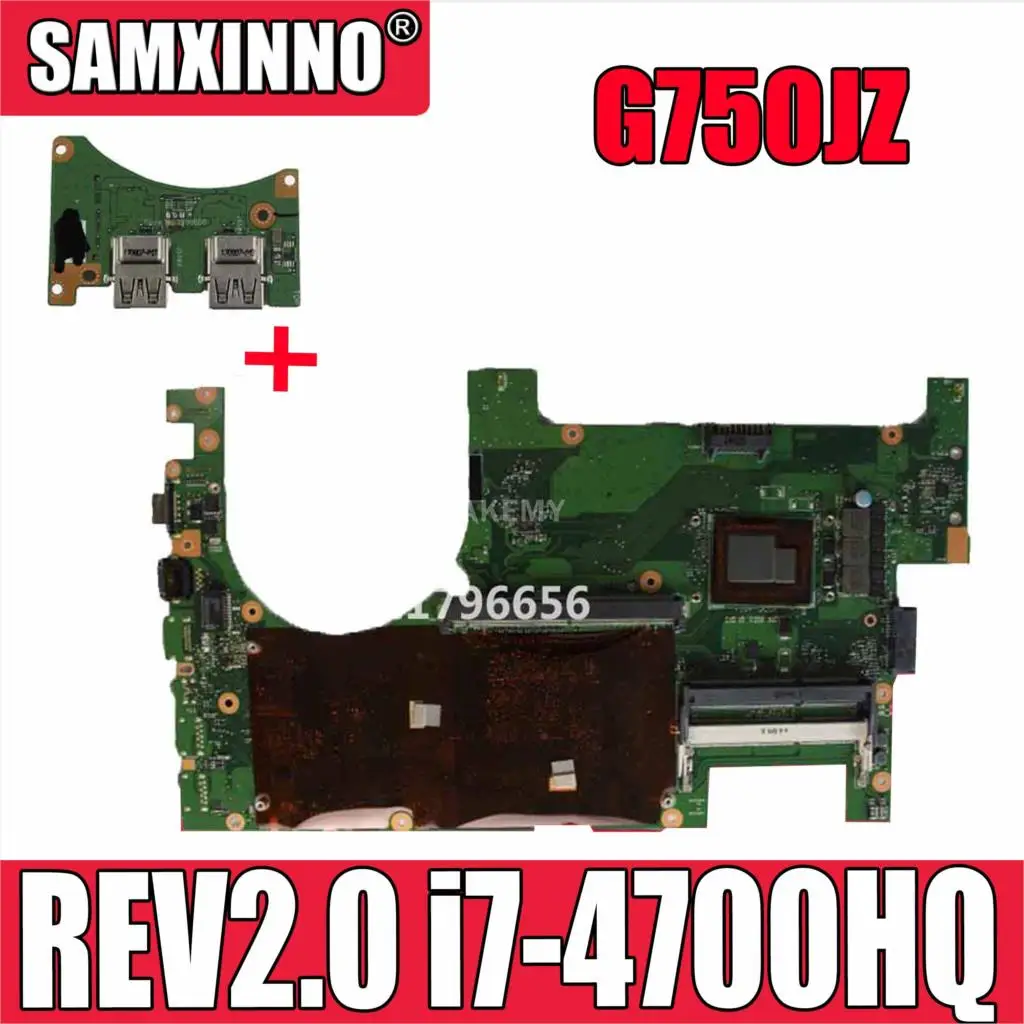 Отправка платы + для For Asus G750JZ материнская плата ноутбука G750J G750JX REV2.0 процессор