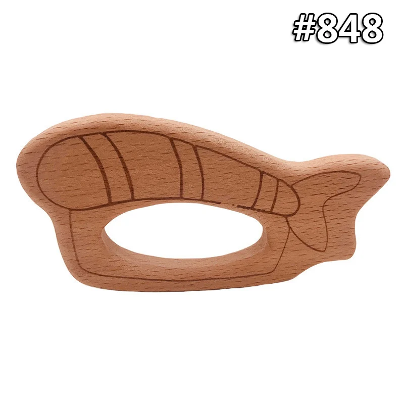 wood teether 848 Деревянный Прорезыватель для новорожденных деревянный кулон для пустышки цепочка прорезыватель Игрушка милая форма животных пищевой материал детские трофеи игрушка подарок - Цвет: wood teether 848
