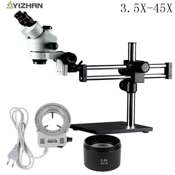 

Continuous Zoom 3.5~45X Trinocular Stereo Microscope Stand Lens for Repair Mobile Phone Tools