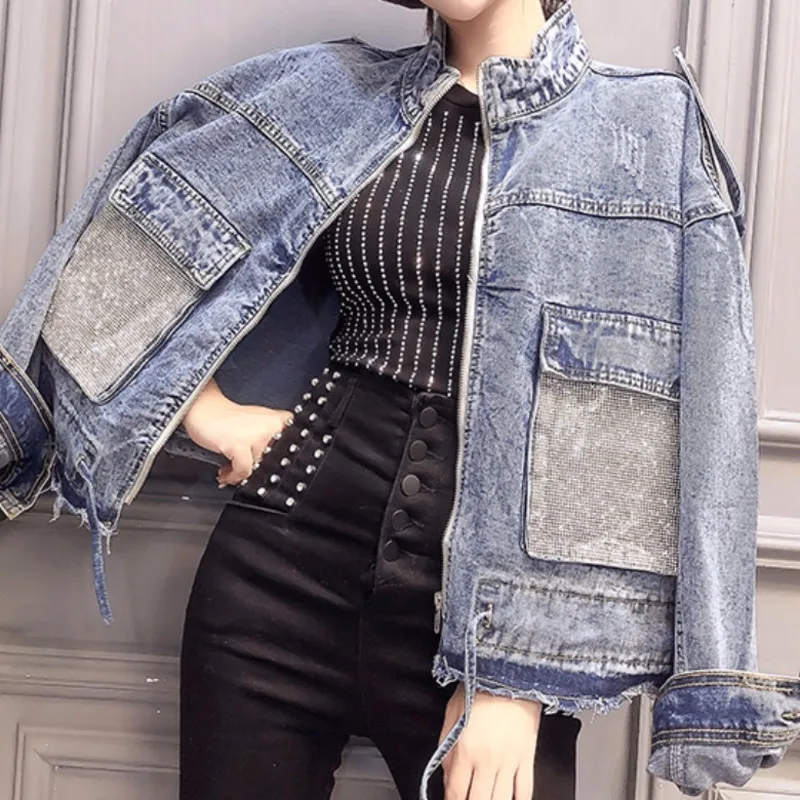 jaket denim wanita oversize