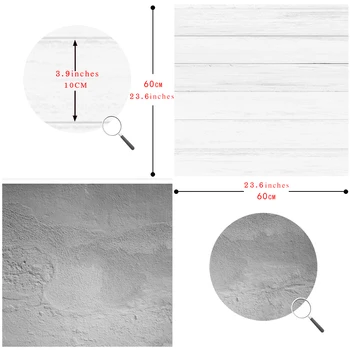 

Photography Background 2 Pieces 60x60cm(23.6x23.6 inches) Cement Wall Wood Texture Backdrop Gadget Jewelry Novelty Camera Photo