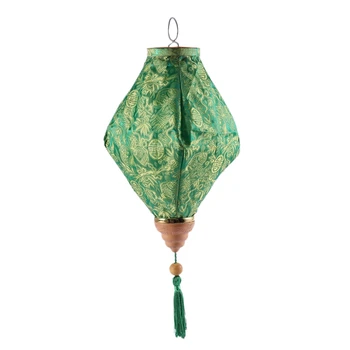 

Silk Lantern Lantern Customized Festival Creative Handmade Lantern Folk Crafts Lantern(Green)