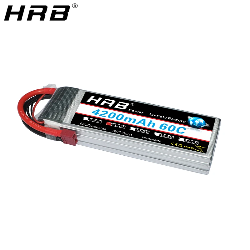 

HRB Lipo 3S Battery 11.1V 4200mah T Deans XT60 TRX XT90 EC5 Female For Racing Airplane Off-Road Car Truck Boat RC Parts 60C AKKU