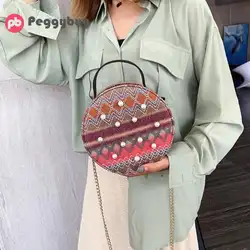 Сумки через плечо для женщин 2019 Этническая жемчужина Декор сумка-мессенджер клатч женская маленькая сумка через плечо для женщин PU кожа bolsa