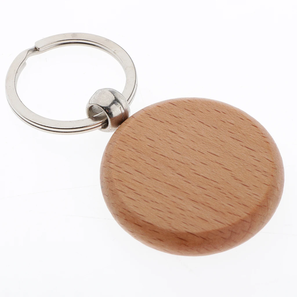 5 Blank Wooden Key Chain Diy Wood Keychain Rings Key Tags Jewelry Findings Craft