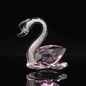 

Crystal Swan Figurine Glass Ornaments Animal Paperweight Diamond Arts Collection Table Home Decoration Crafts Miniature Gifts