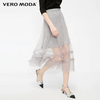 

Vero Moda Women's Polka Dots Print See-through Gauzy A-lined Skirt | 319116522