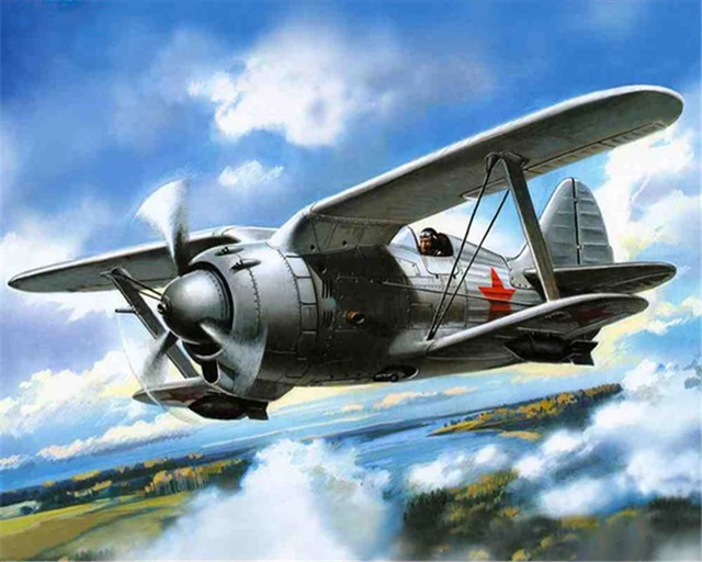 Paint By Numbers Adult Kit Polikarpov I-190  Fighter World War 2 Russia
