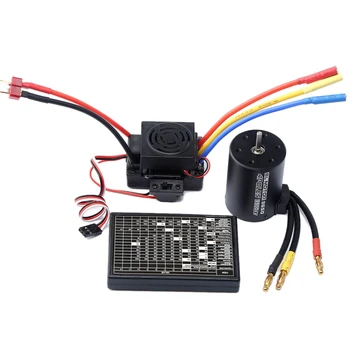 

3650 3900KV Brushle Motor & 60A ESC & Programmer Card Combo for 1:8/ 1:10 RC Car/Boat Part